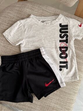 Nike Black Athletic Shorts Shirt Set
